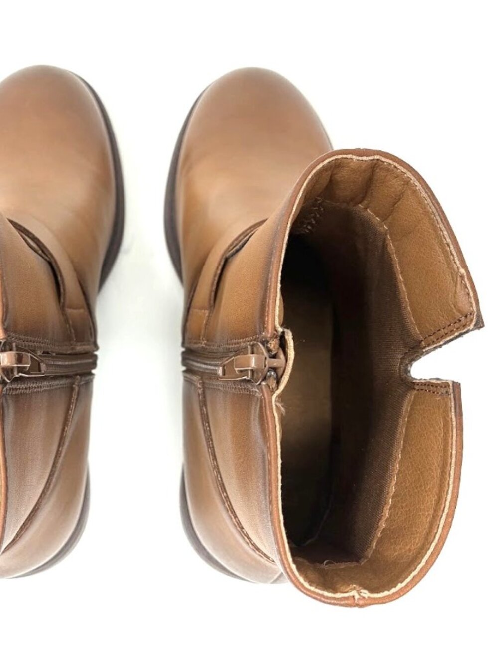 FRYE AND CO. Cormac Brown Faux Leather Ankle Boots Women’s 7M Buckle Zip Short - Picture 9 of 10